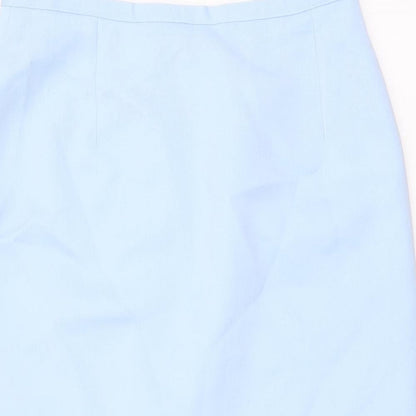 Collezioni Womens Blue Polyester Straight & Pencil Skirt Size 14 Zip