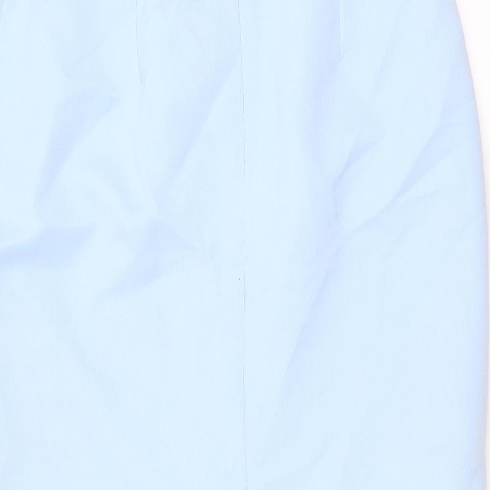 Collezioni Womens Blue Polyester Straight & Pencil Skirt Size 14 Zip