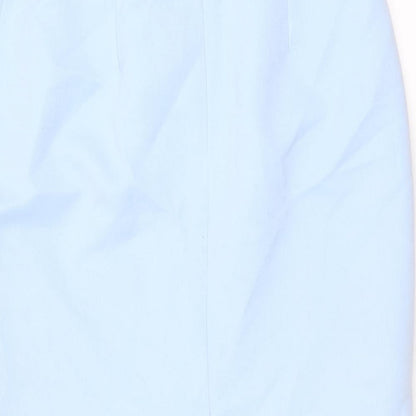 Collezioni Womens Blue Polyester Straight & Pencil Skirt Size 14 Zip
