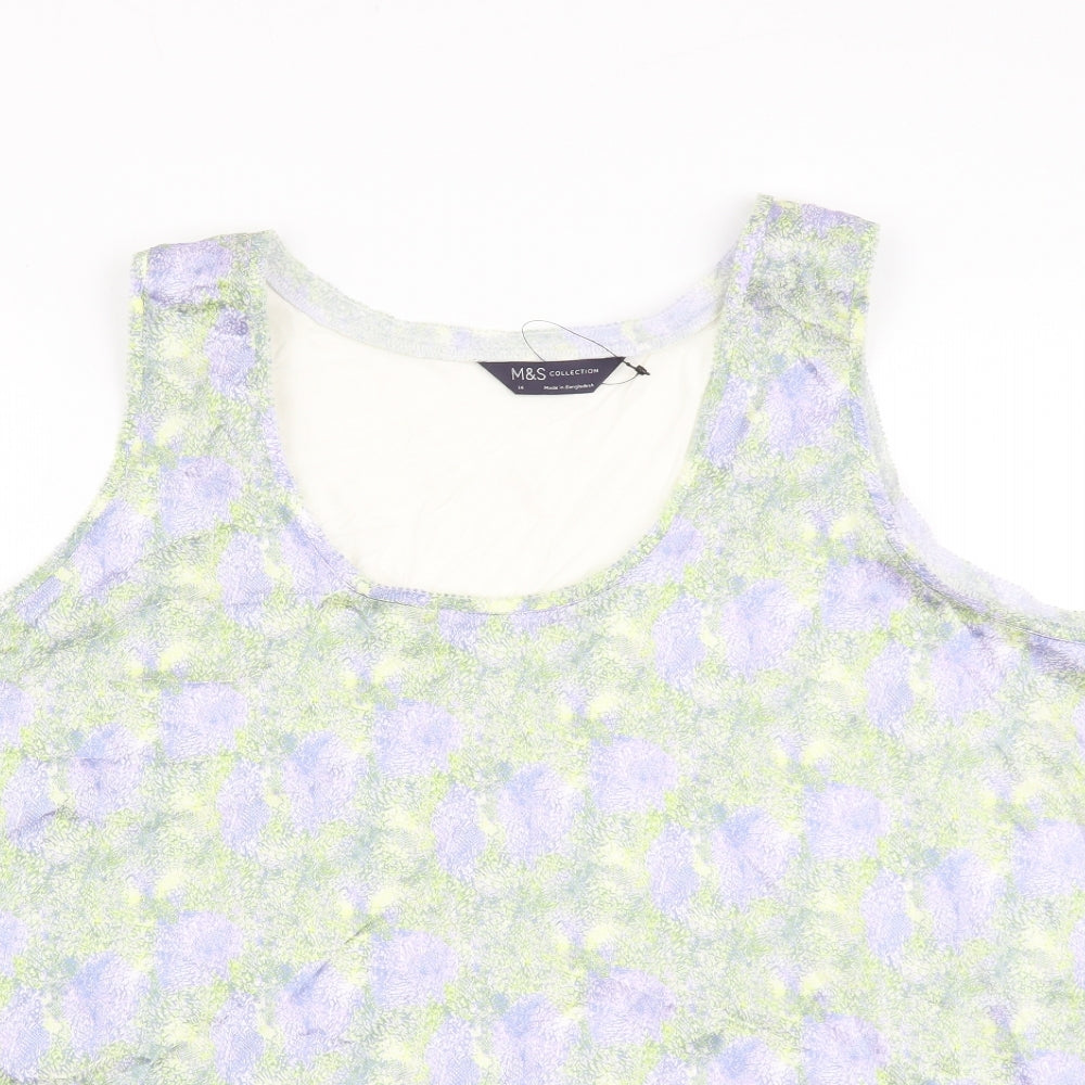 Womens UK Size 14 Marks and Spencer Multicoloured Basic Blouse