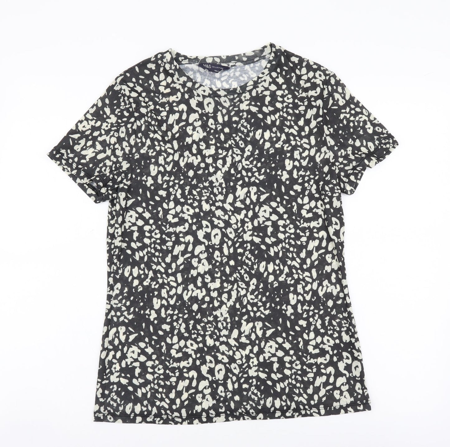 Womens UK Size 12 Marks and Spencer Black Basic T-Shirt