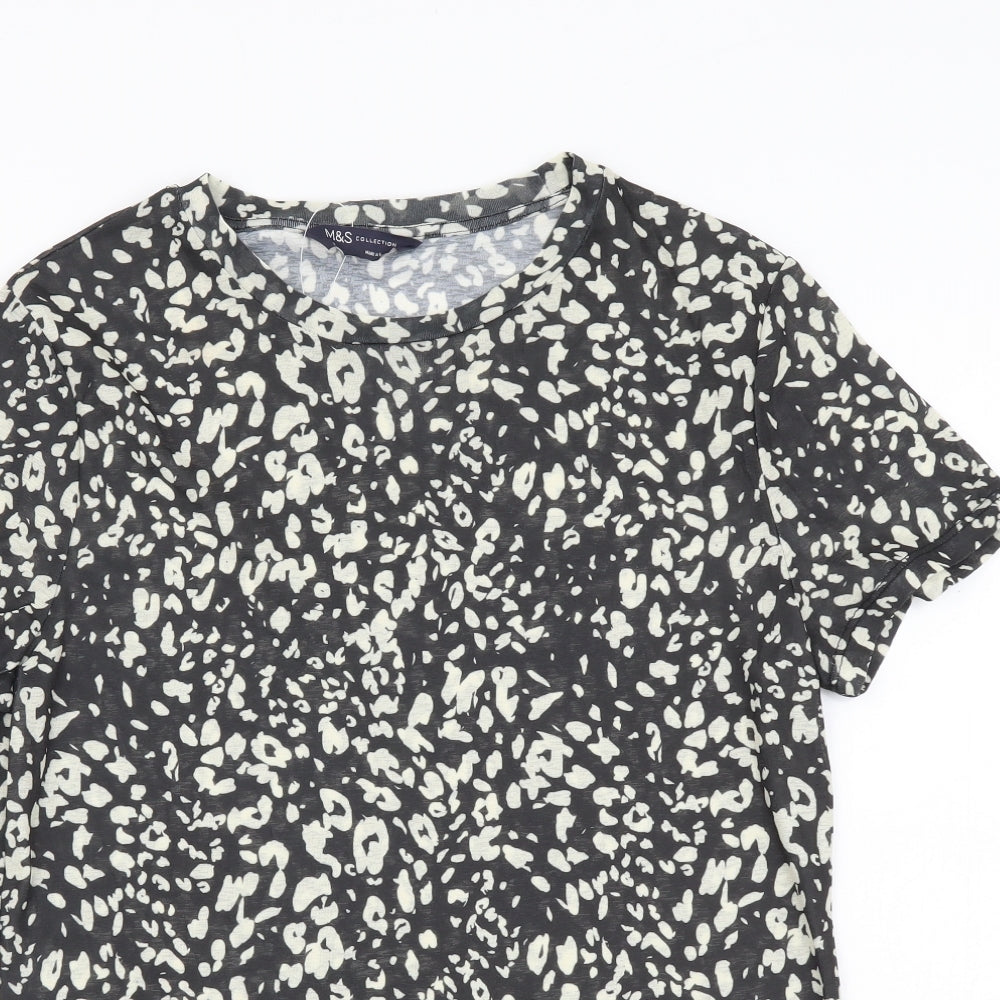 Womens UK Size 12 Marks and Spencer Black Basic T-Shirt