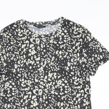Womens UK Size 12 Marks and Spencer Black Basic T-Shirt