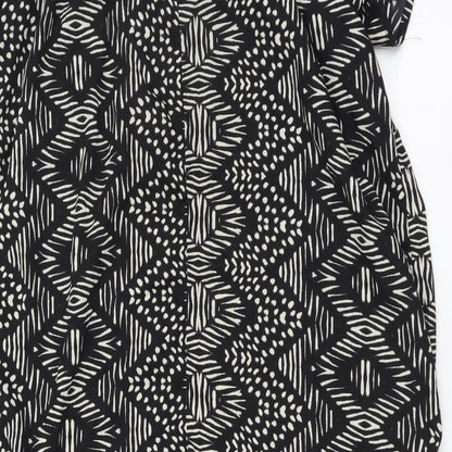 Atmosphere Womens Black Geometric Polyester A-Line Size 14 Off the Shoulder Pullover