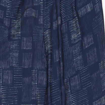 Viza Viz Womens Blue Geometric Polyester Trousers Size 12 L29 in Regular