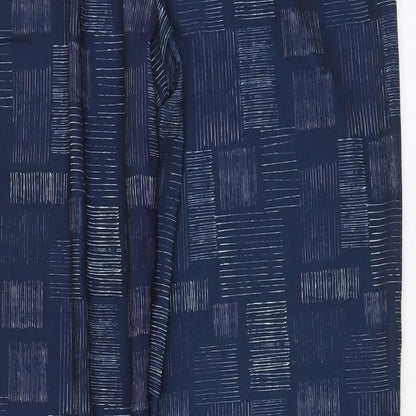 Viza Viz Womens Blue Geometric Polyester Trousers Size 12 L29 in Regular