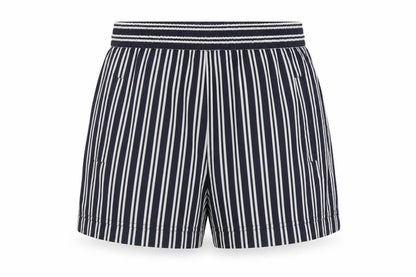 Urban Womens Blue Striped Polyester Paperbag Shorts Size S L3 in Regular