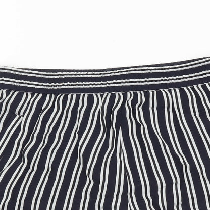 Urban Womens Blue Striped Polyester Paperbag Shorts Size S L3 in Regular