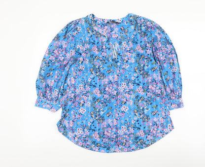 Womens UK Size 6 Marks and Spencer Blue Basic Blouse