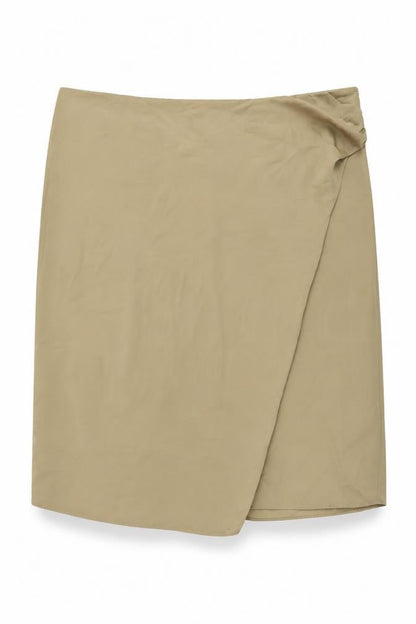 Marks and Spencer Womens Brown Polyester Wrap Skirt Size 22 Zip