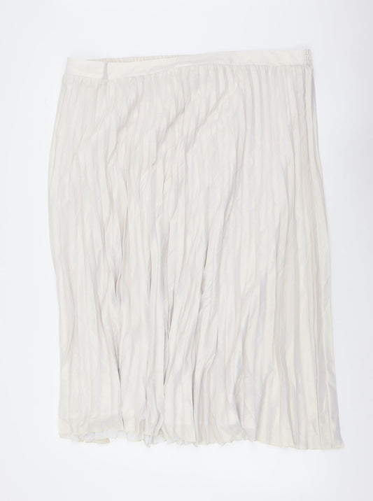 Marks and Spencer Womens Pink Polyester Pleated Skirt Size 22