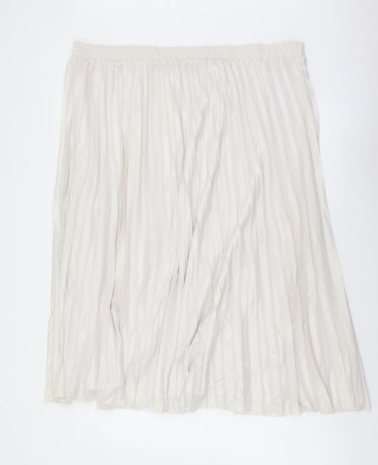 Marks and Spencer Womens Pink Polyester Pleated Skirt Size 22