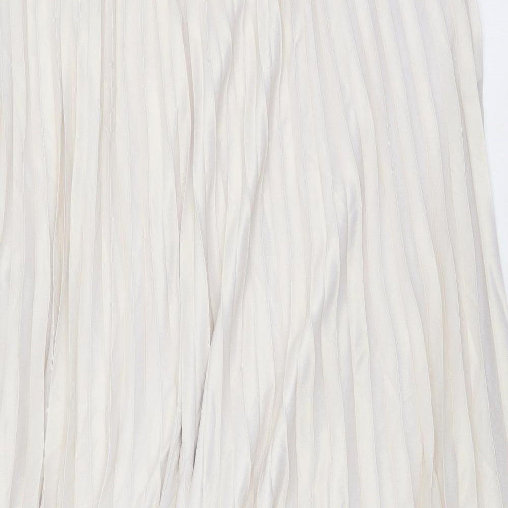 Marks and Spencer Womens Pink Polyester Pleated Skirt Size 22