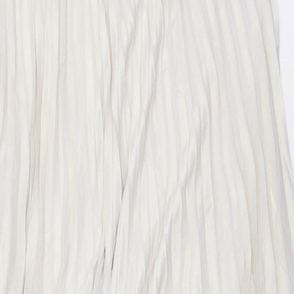 Marks and Spencer Womens Pink Polyester Pleated Skirt Size 22