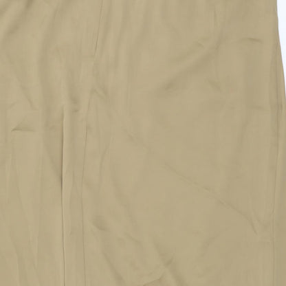Marks and Spencer Womens Beige Polyester Wrap Skirt Size 20 Zip