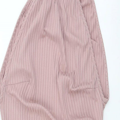 Missguided Womens Pink Polyester Bodysuit One-Piece Size 8 Snap