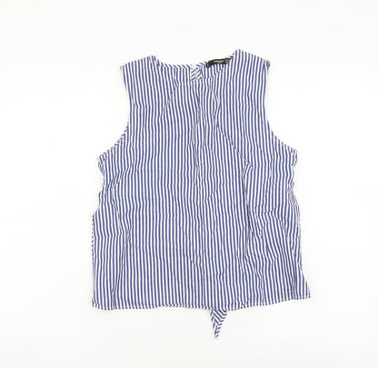 Womens UK Size XS Mango Blue Wrap Tank
