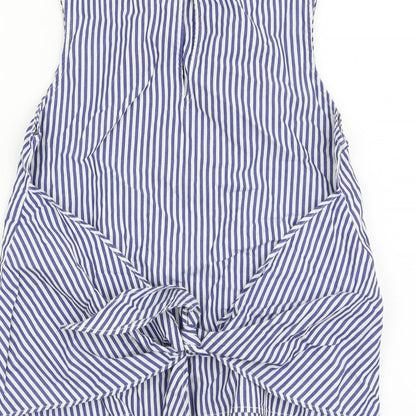 Womens UK Size XS Mango Blue Wrap Tank
