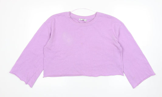 Womens UK Size M Pull&Bear Purple Pullover Sweatshirt
