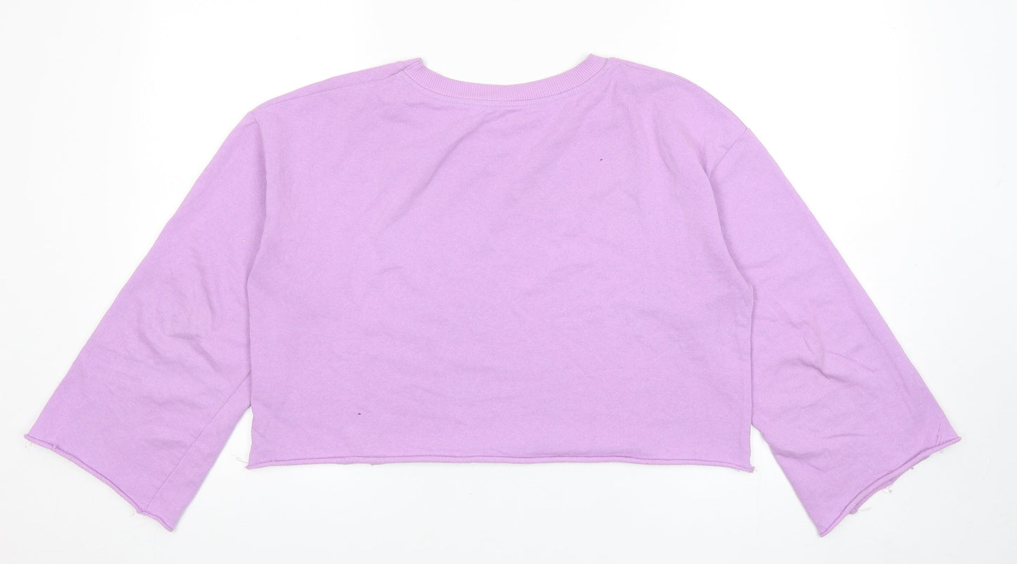 Womens UK Size M Pull&Bear Purple Pullover Sweatshirt