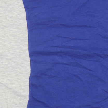 Pull&Bear Girls Blue Colourblock Cotton Pullover Sweatshirt Size L Pullover
