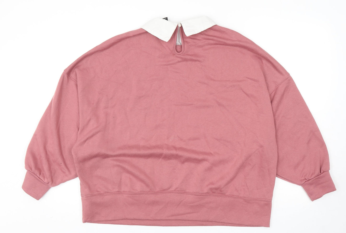 SheIn Womens Pink Polyester Pullover Sweatshirt One Size Button - Love