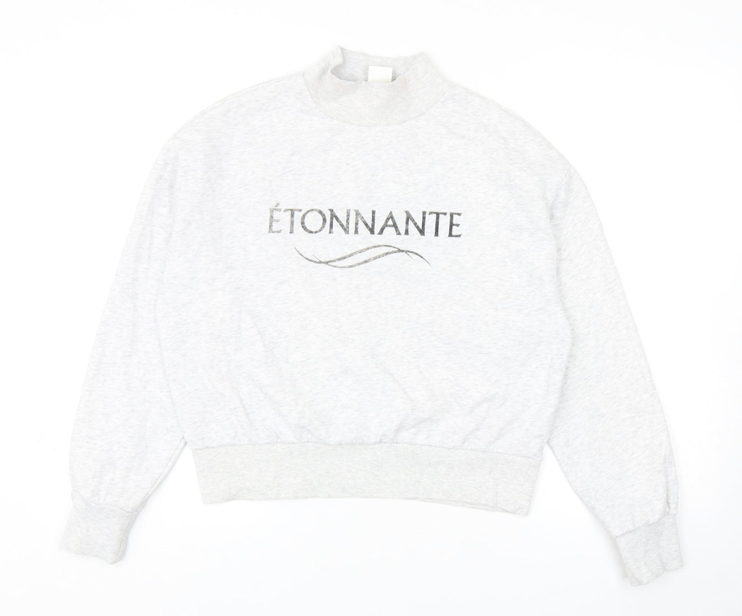 H&M Womens Grey Cotton Pullover Sweatshirt Size S Pullover - Etonnante