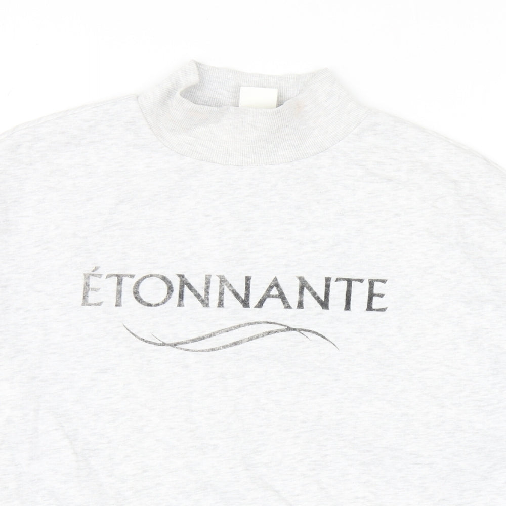 H&M Womens Grey Cotton Pullover Sweatshirt Size S Pullover - Etonnante