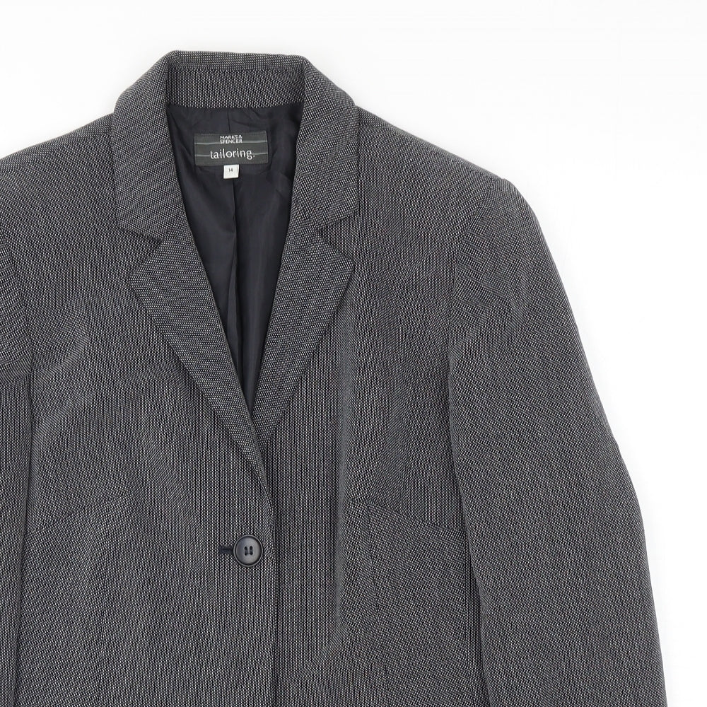Marks and Spencer Womens Grey Viscose Jacket Suit Jacket Size 14