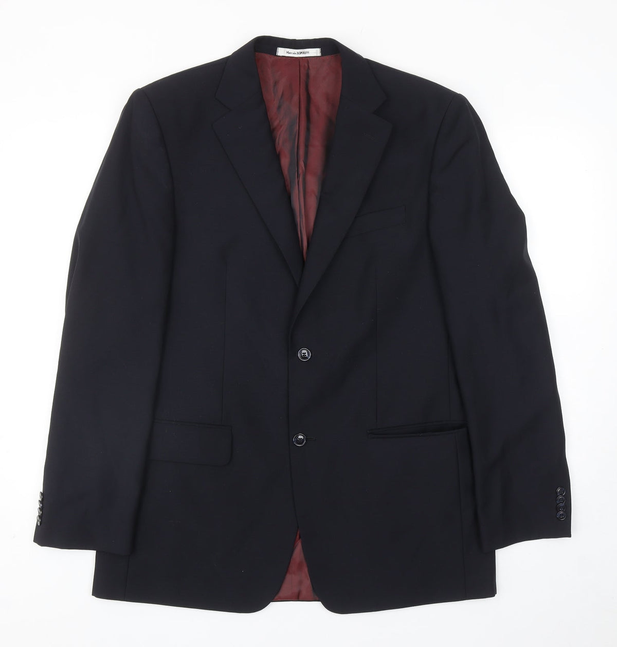 Bopohih Mens Blue Polyester Jacket Blazer Size 40