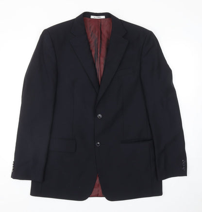 Bopohih Mens Blue Polyester Jacket Blazer Size 40
