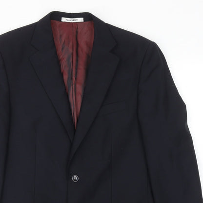 Bopohih Mens Blue Polyester Jacket Blazer Size 40