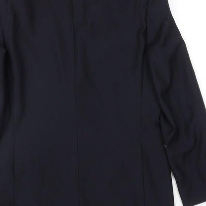 Bopohih Mens Blue Polyester Jacket Blazer Size 40