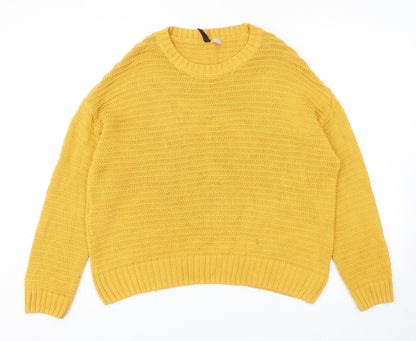 Womens UK Size L Divided by H&M Yellow Pullover Jumper