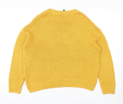 Womens UK Size L Divided by H&M Yellow Pullover Jumper