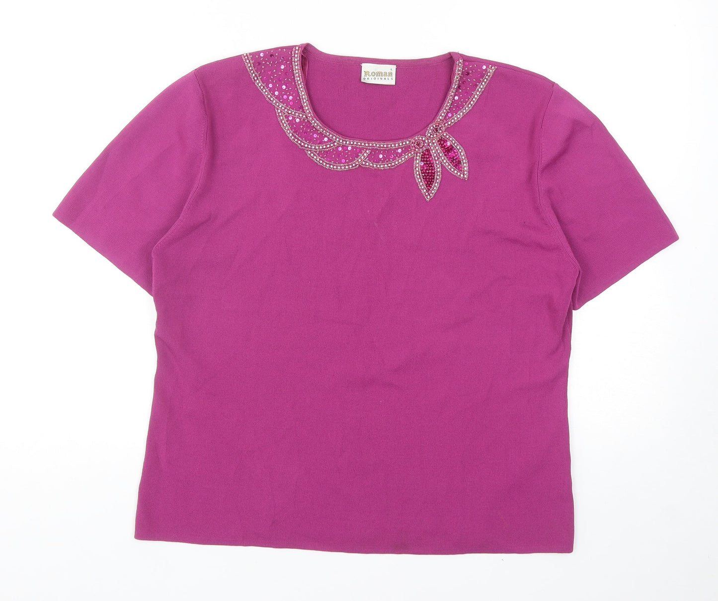 Womens UK Size L Roman Purple Basic T-Shirt
