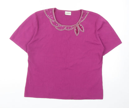 Womens UK Size L Roman Purple Basic T-Shirt