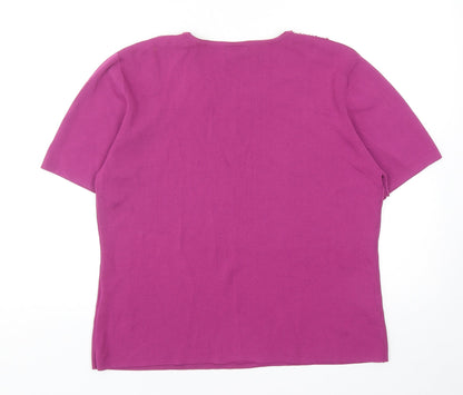 Womens UK Size L Roman Purple Basic T-Shirt