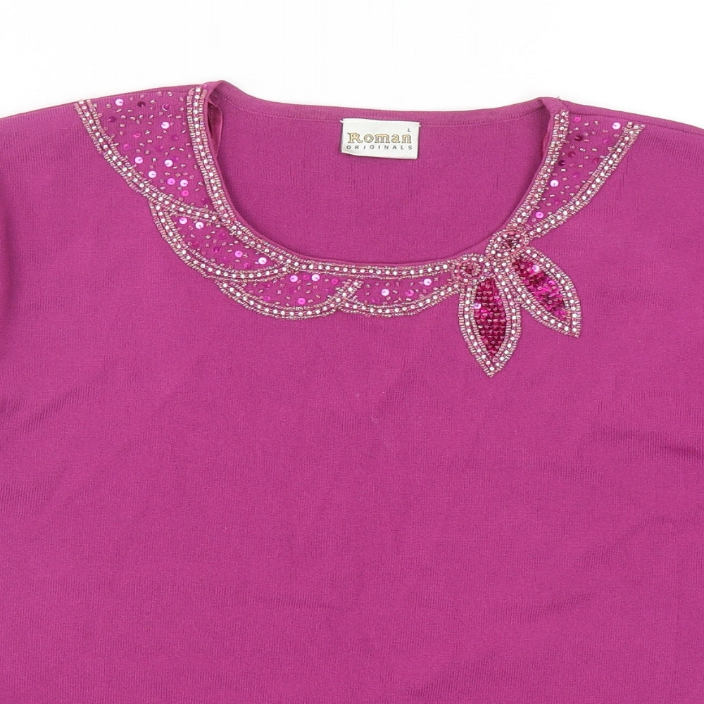 Womens UK Size L Roman Purple Basic T-Shirt