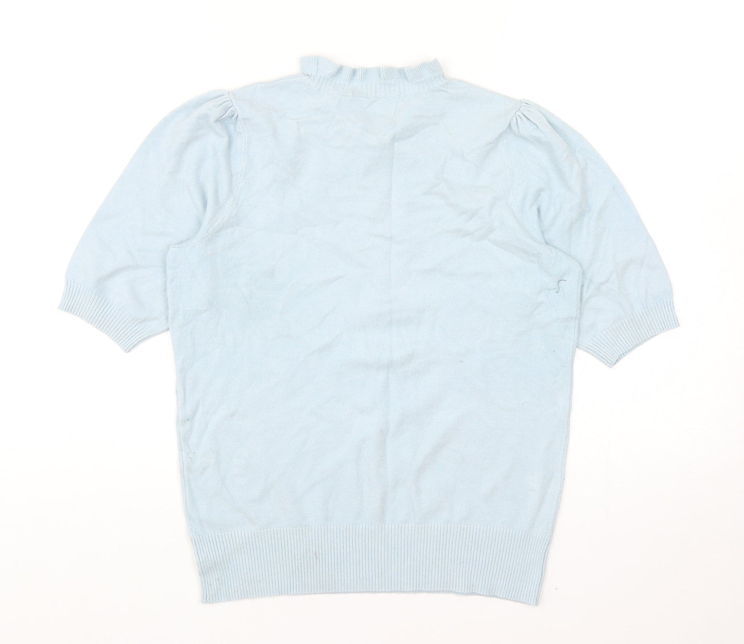 TU Womens Blue Mock Neck Viscose Pullover Jumper Size 12