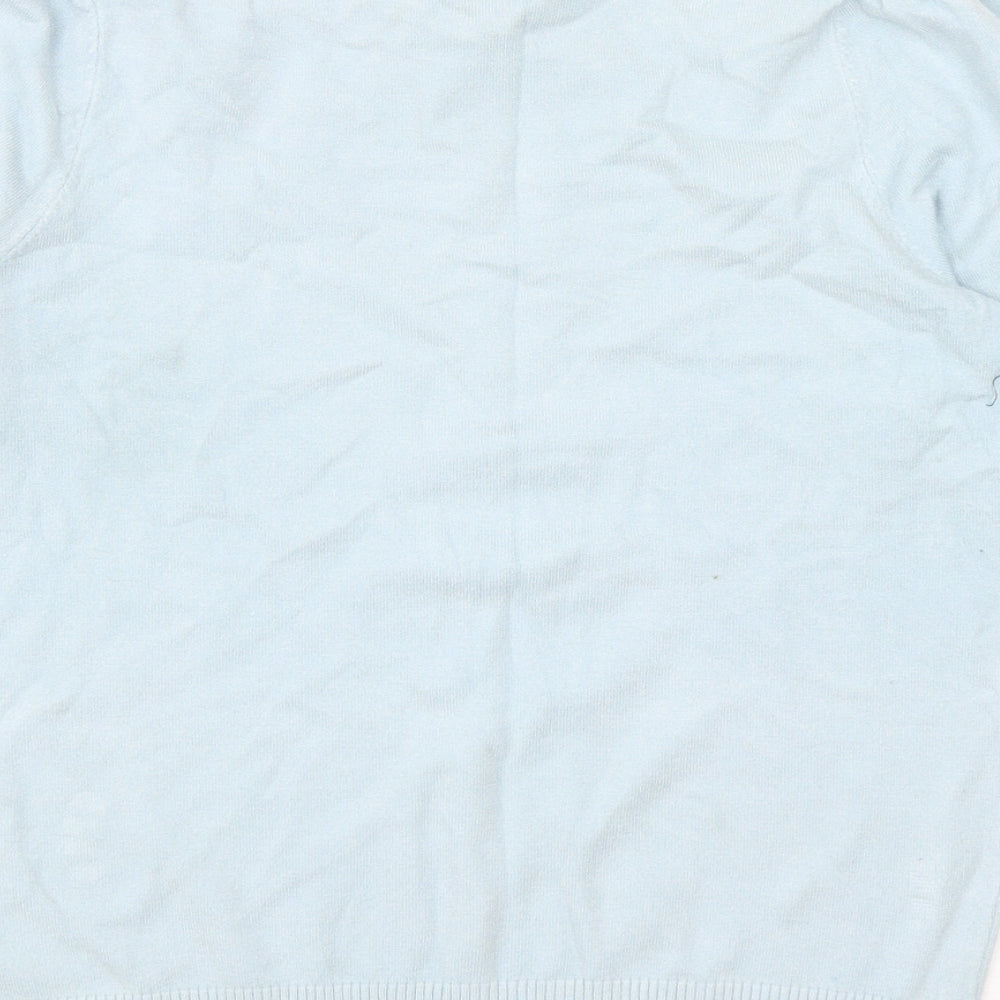 TU Womens Blue Mock Neck Viscose Pullover Jumper Size 12