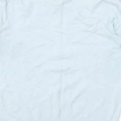 TU Womens Blue Mock Neck Viscose Pullover Jumper Size 12