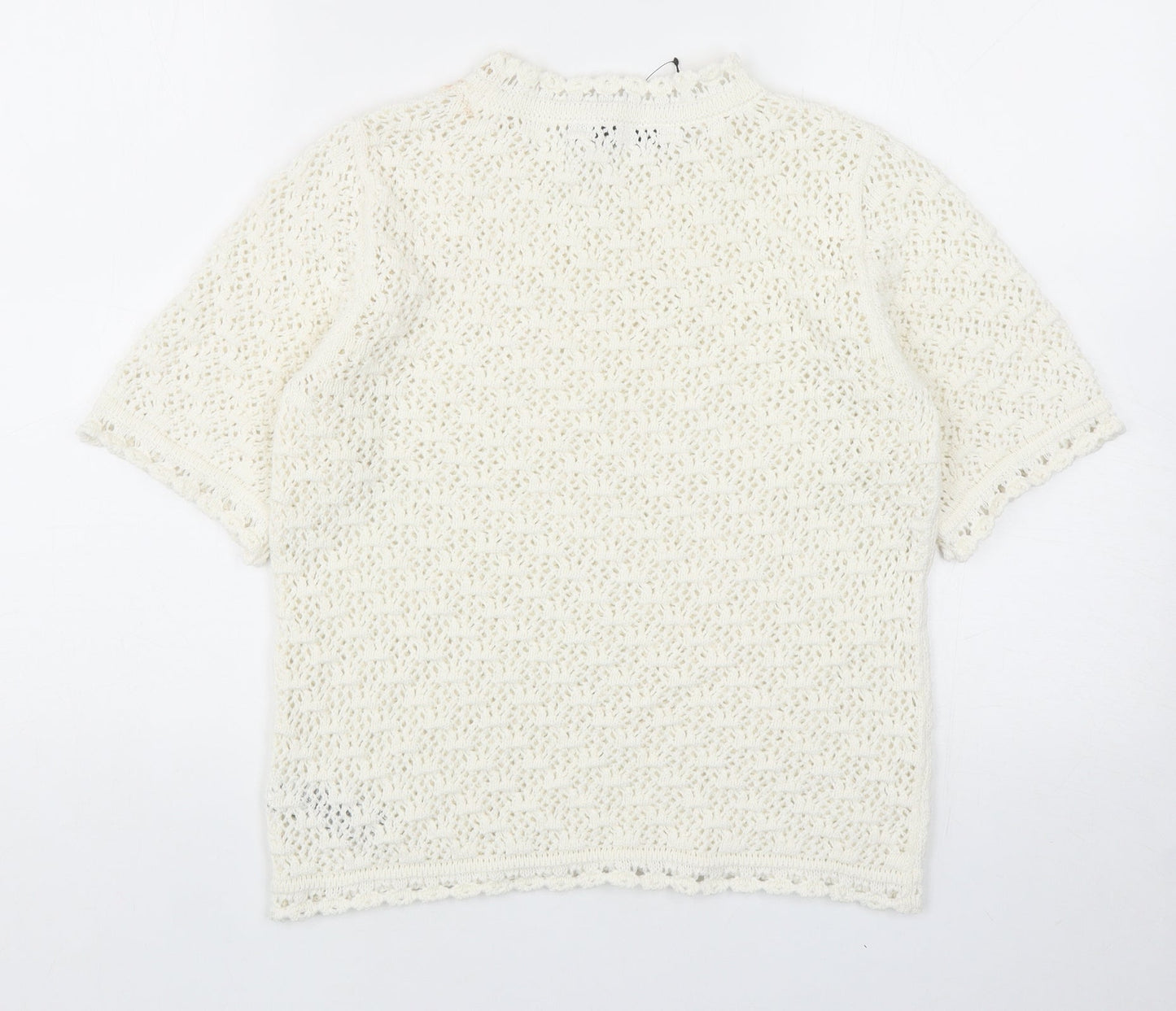Womens UK Size S Marks and Spencer White Pullover Jumper