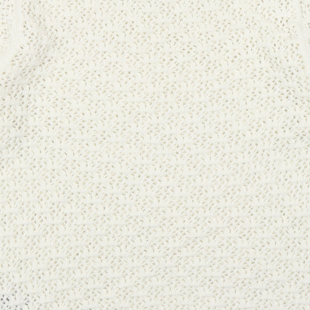 Womens UK Size S Marks and Spencer White Pullover Jumper