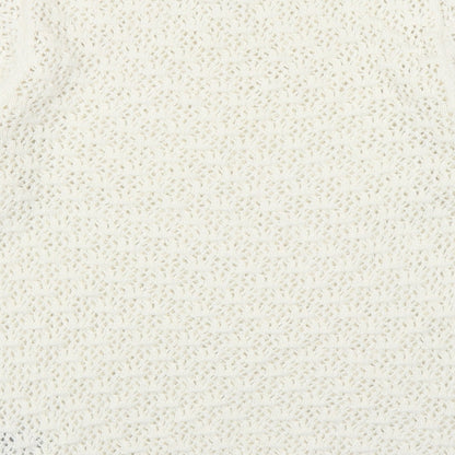 Womens UK Size S Marks and Spencer White Pullover Jumper
