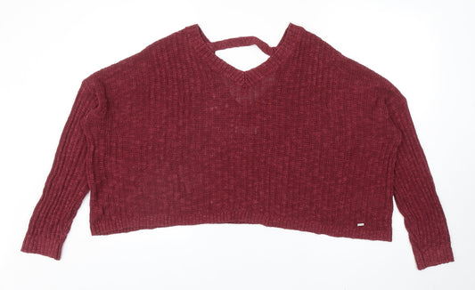 Womens UK Size S Hollister Red Pullover Jumper