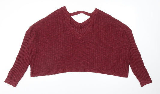 Womens UK Size S Hollister Red Pullover Jumper