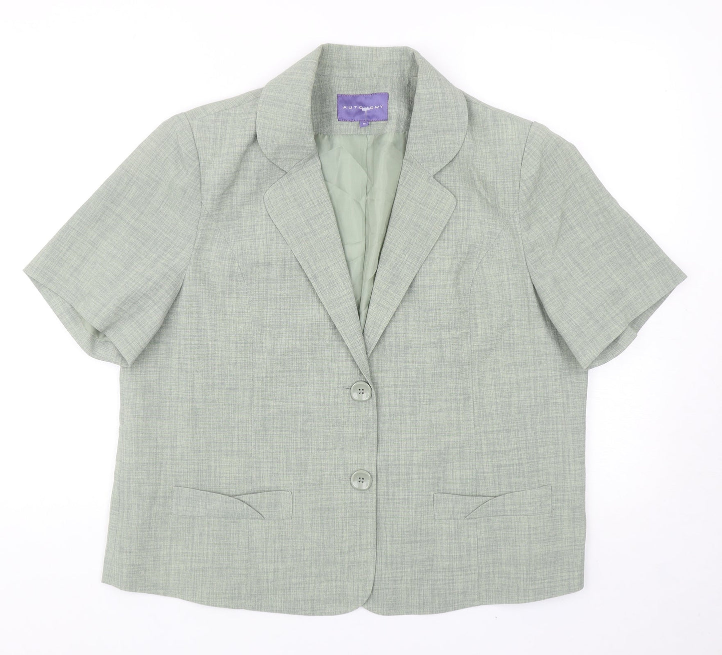 Autonomy Womens Green Polyester Jacket Suit Jacket Size 16