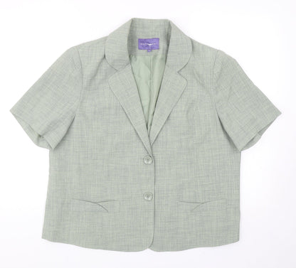 Autonomy Womens Green Polyester Jacket Suit Jacket Size 16