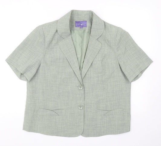 Autonomy Womens Green Polyester Jacket Suit Jacket Size 16